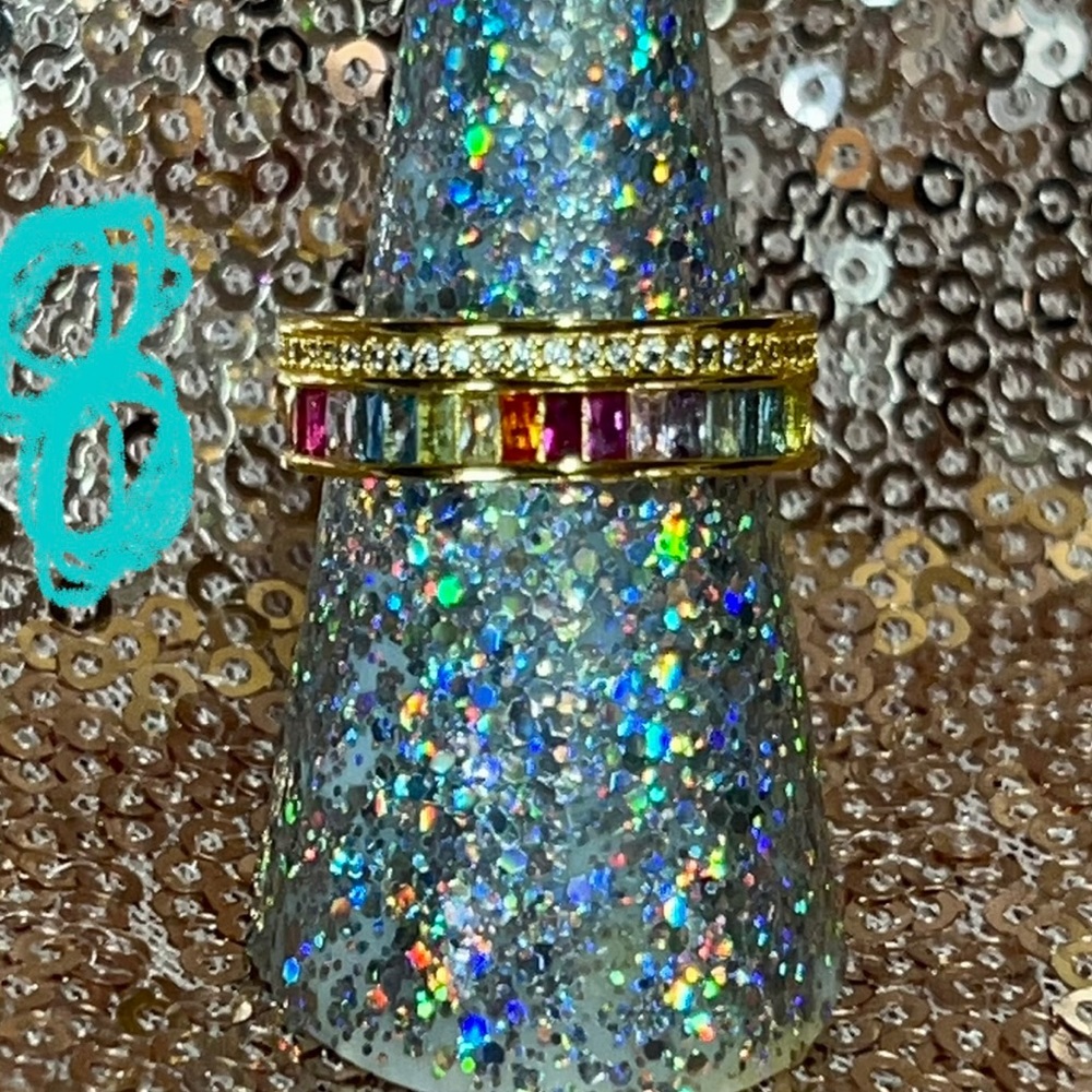 Rainbow Ring on Yellow Gold